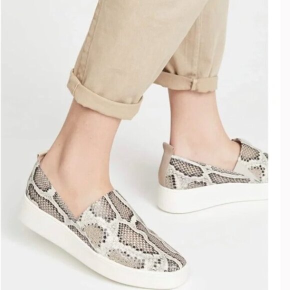 Vince Shoes - Vince Saxon 2 Slip On Sneakers Flats Snakeskin Python Leather Size 7 Women's